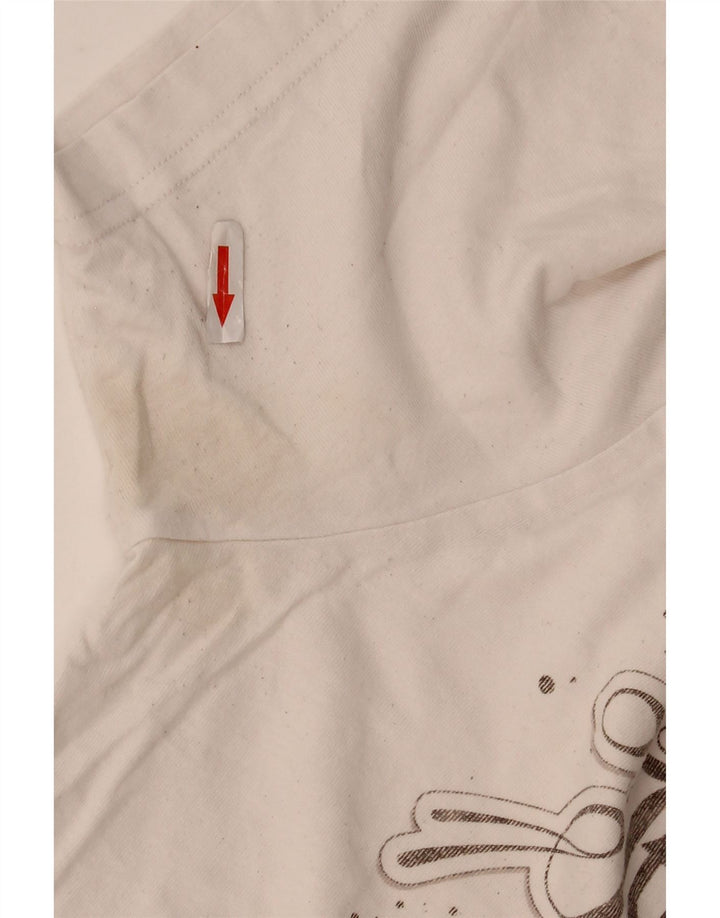 T-shirt grafica da uomo Adidas Top in cotone bianco medio