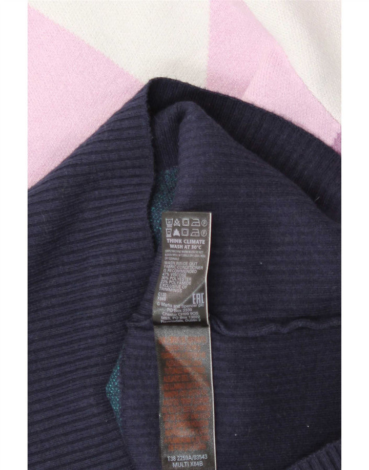 Maglione maglione a collo alto da donna Marks & Spencer UK 14 grande multicolore