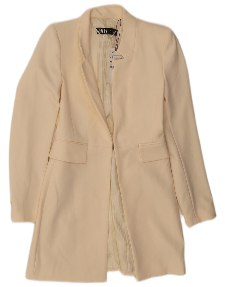 Cappotto Zara da donna UK 6 XS poliestere bianco