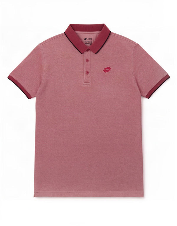 Lotto Mens Polo Shirt Medium Burgundy Cotton