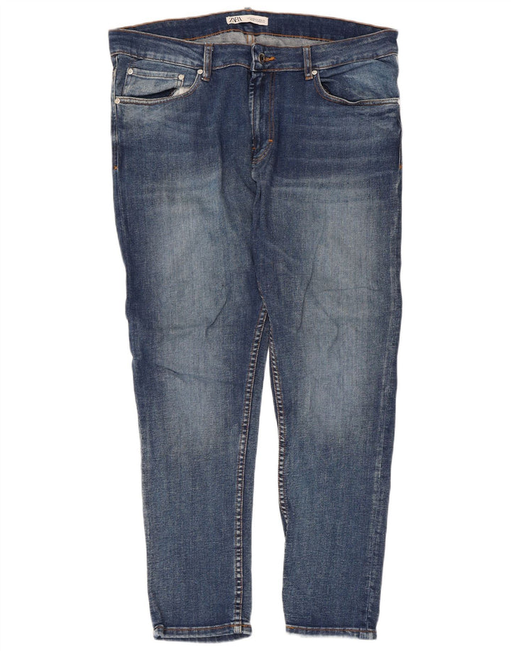 Jeans slim da uomo Zara EU 44 Large W34 L29 Cotone blu
