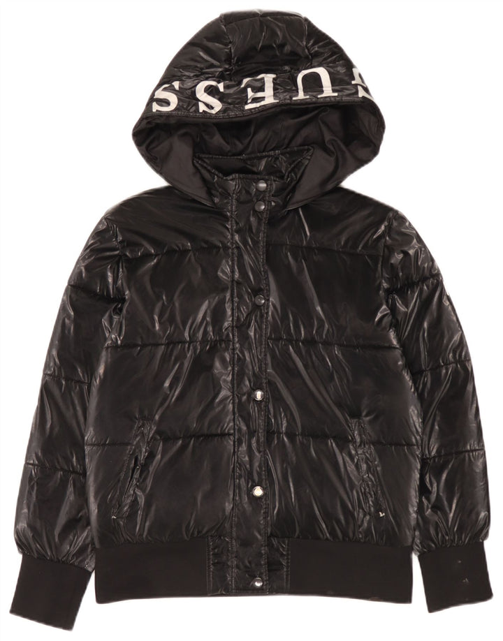 Giubbotto imbottito con cappuccio bambina Guess 13-14 anni in poliuretano nero