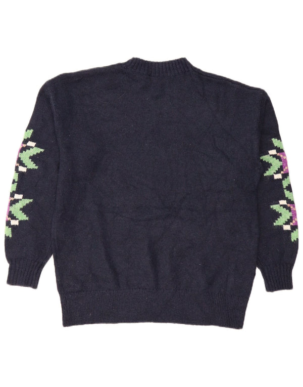 Maglione maglione girocollo da donna Marks & Spencer UK 14 blu navy medio