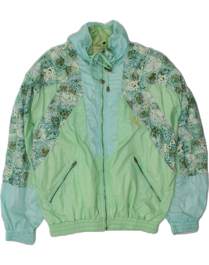 COLMAR Womens Oversized Windbreaker Jacket US 4 XS Green Floral Polyamide Vintage Colmar and Second-Hand Colmar from Messina Hembry 