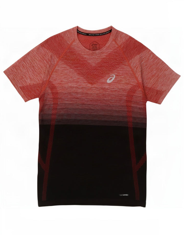 T-shirt da uomo Asics Top rosso medio color block