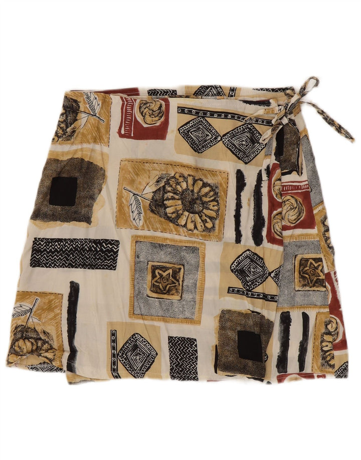 Mini gonna a portafoglio vintage da donna W28 in viscosa patchwork multicolore media