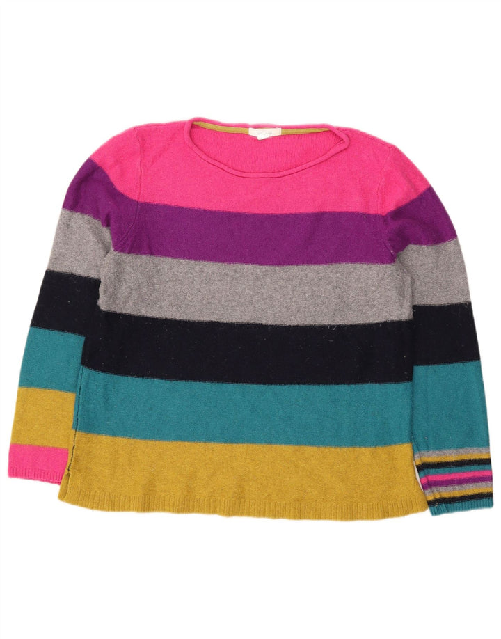 Maglione maglione con scollo a barca da donna di White Stuff UK 16 grande multicolore