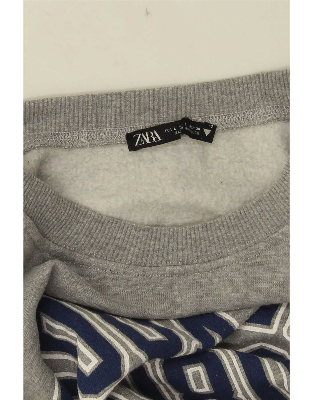 Felpa oversize con grafica corta da donna Zara UK 16 grande grigio