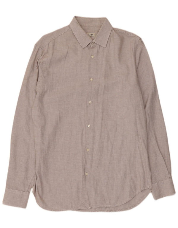 Camicia Trussardi Uomo Regular Fit Taglia 41 Large Grigio Cotone Geometrico