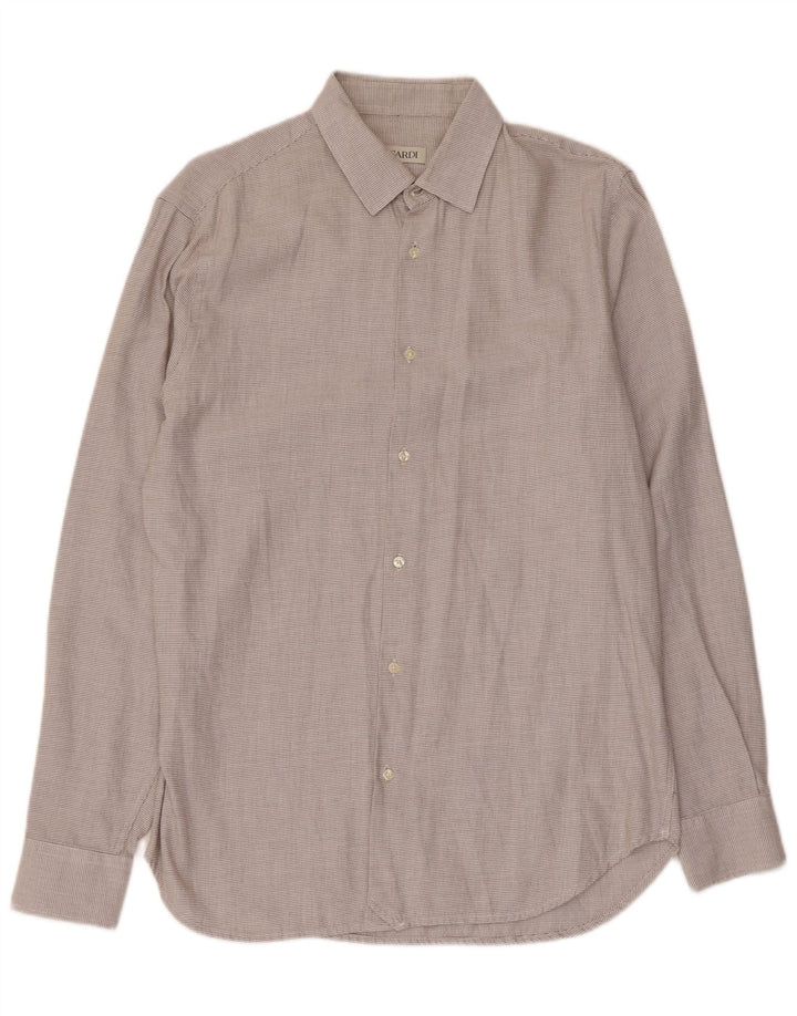 Camicia Trussardi Uomo Regular Fit Taglia 41 Large Grigio Cotone Geometrico