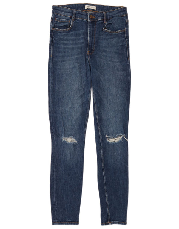 Jeans skinny effetto consumato Zara da donna EU 36 XS W26 L28 Blu