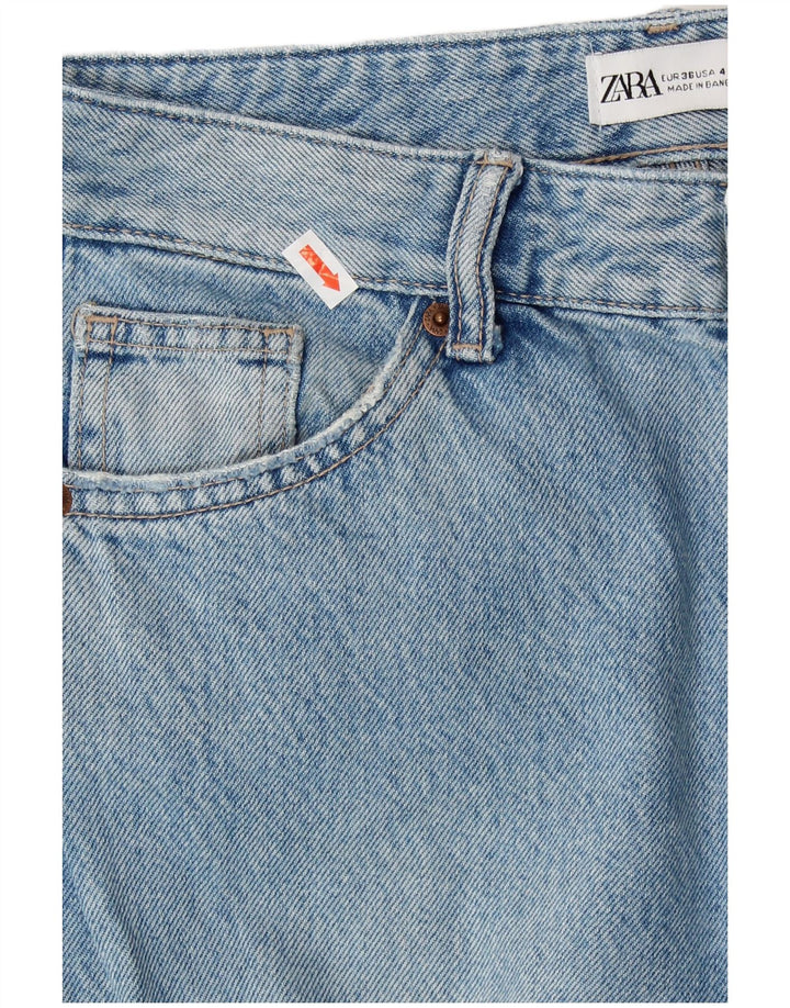 Jeans svasati cargo da donna ZARA EU 36 XS W26 L32 cotone blu