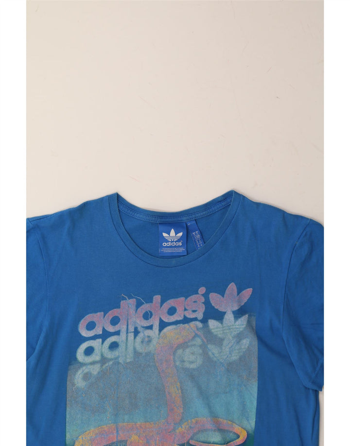 T-shirt grafica da uomo ADIDAS Top in cotone blu medio