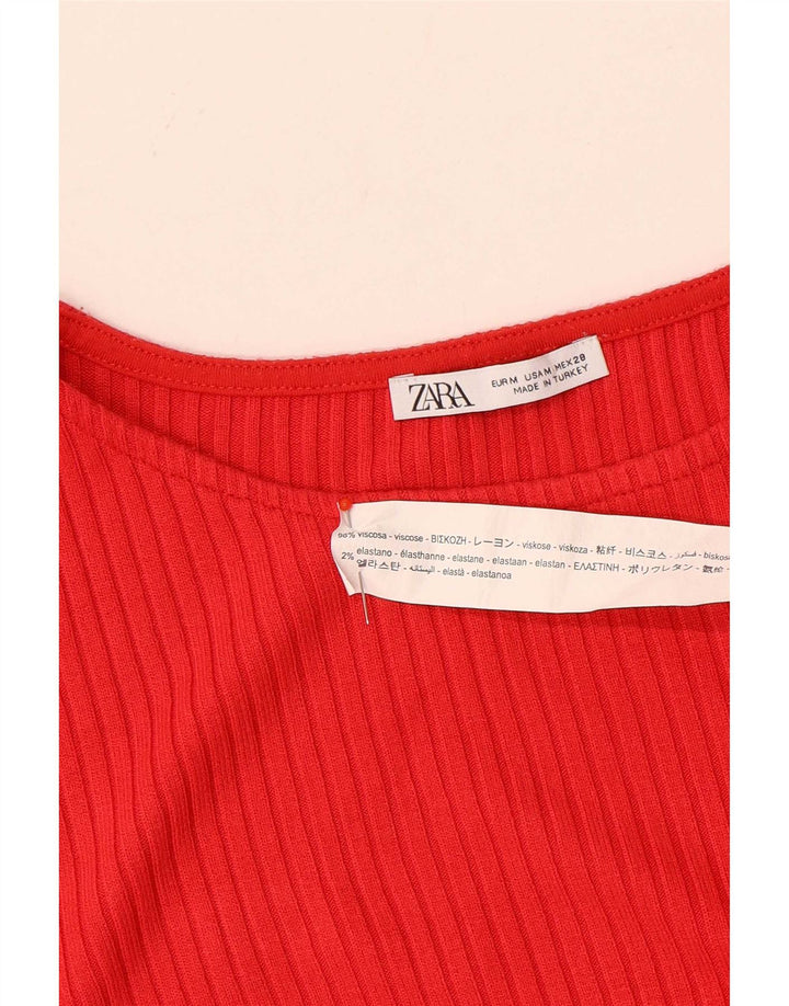 T-shirt Zara da donna Top UK 12 rosso medio in viscosa