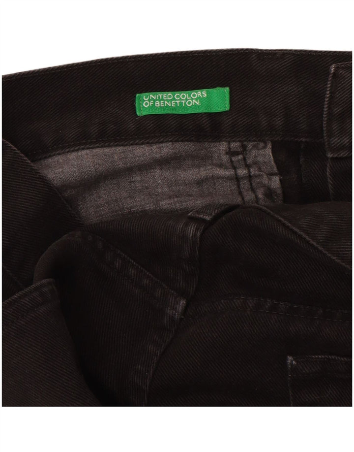 Jeans dritti da uomo BENETTON W34 L29 cotone nero