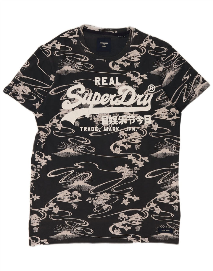 T-shirt grafica da uomo Superdry Top in cotone floreale nero medio