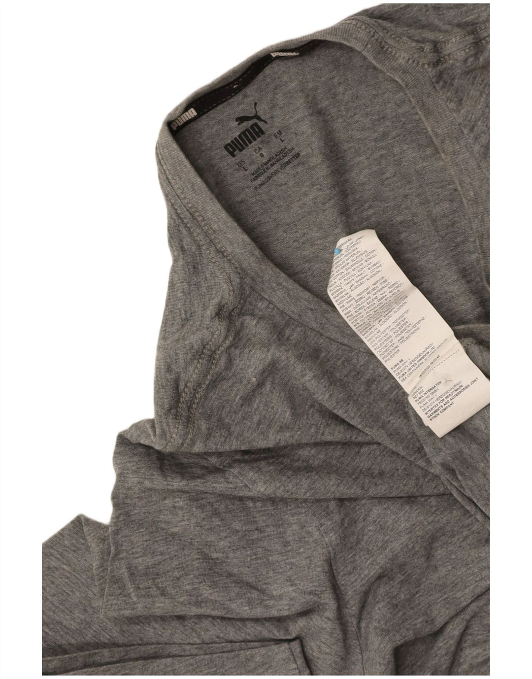 PUMA Mens Graphic T-Shirt Top Large Grey Cotton