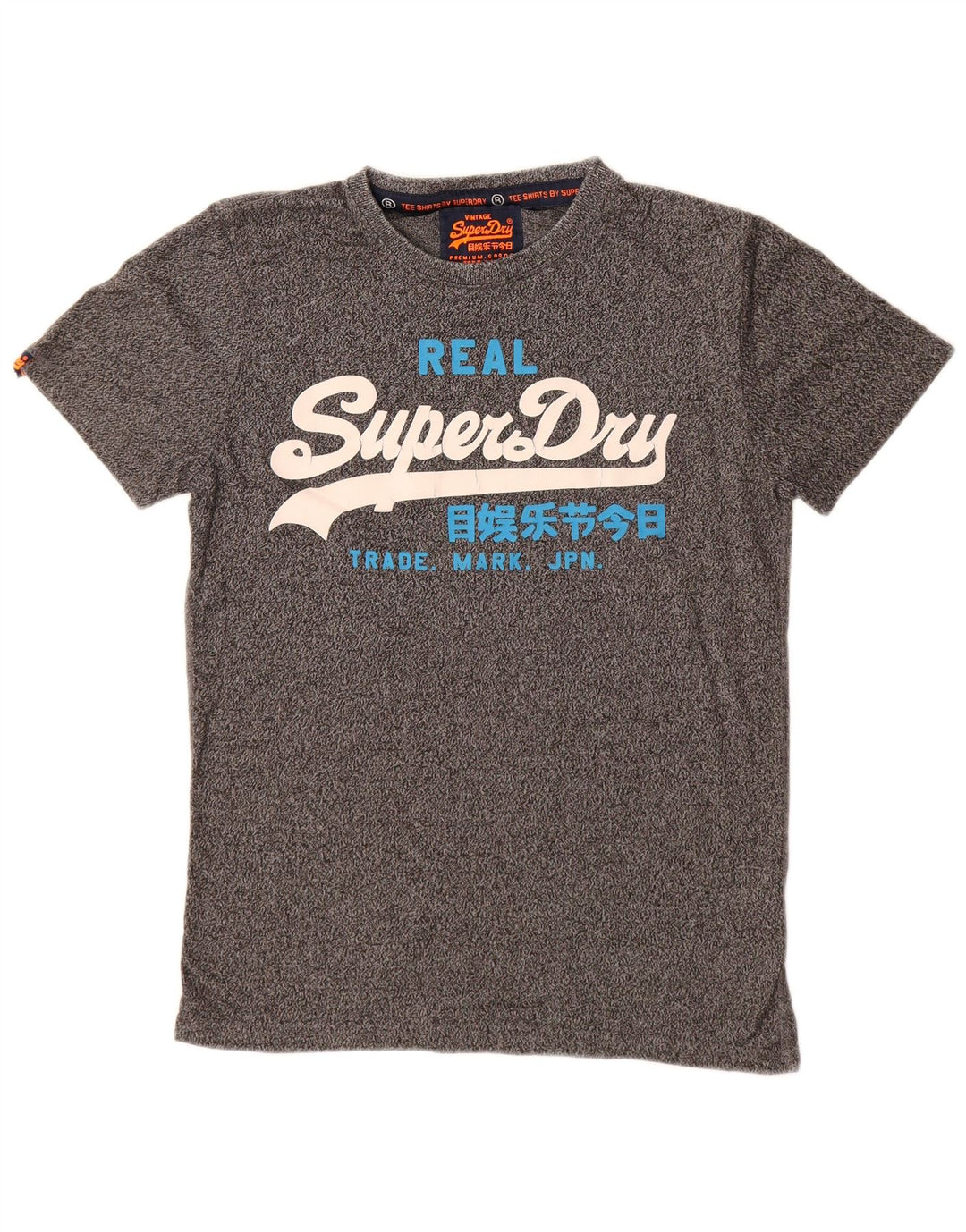 T-shirt grafica da uomo SUPERDRY Top piccolo in cotone grigio