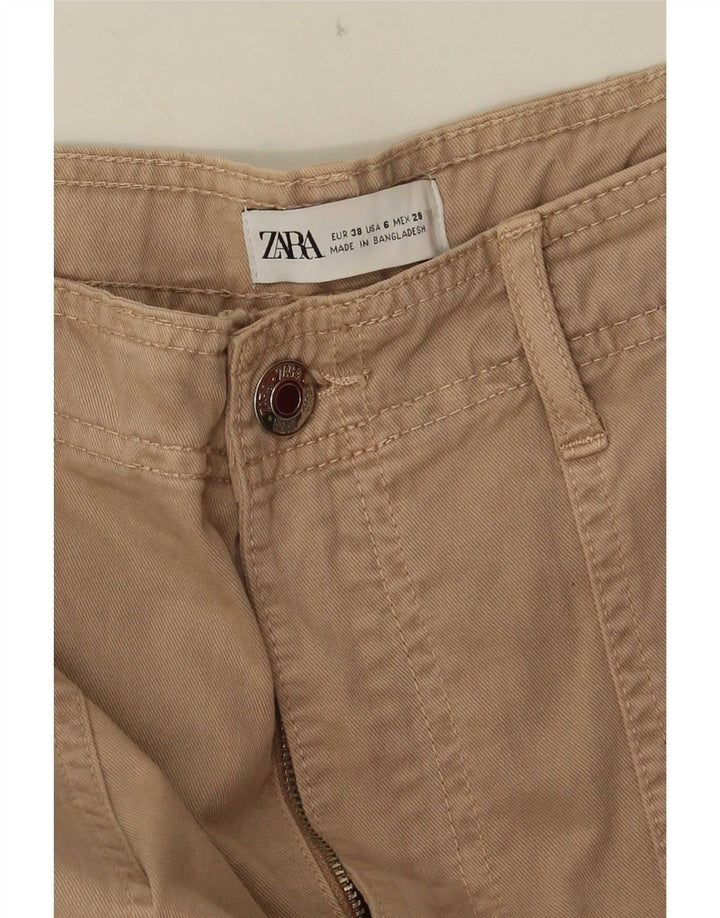 Pantaloni cargo dritti da donna Zara EU 38 Small W28 L33 Beige