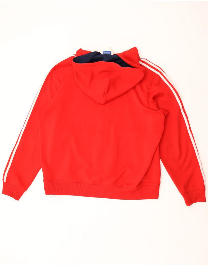 Maglione con cappuccio e zip da uomo Adidas XL rosso poliestere