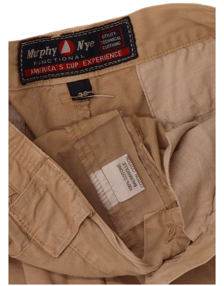 Pantaloncini cargo da uomo Murphy & Nye W34 grandi in cotone beige
