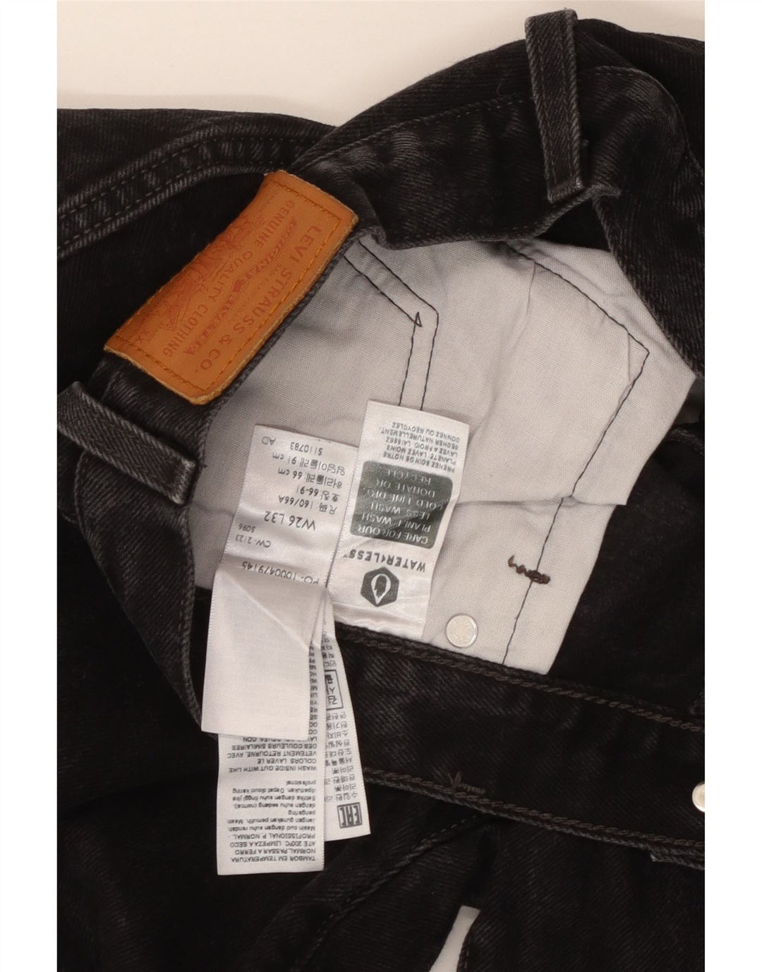 Jeans dritti 501 da donna Levi's W26 L32 cotone nero