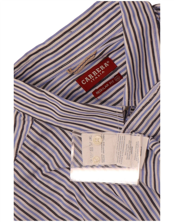 Camicia a maniche corte vestibilità regolare da uomo Carrera 2XL cotone a righe blu