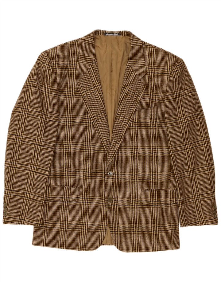 Giacca Blazer 2 Bottoni Profilo Uomo IT 48 Pied De Poule Marrone Medio