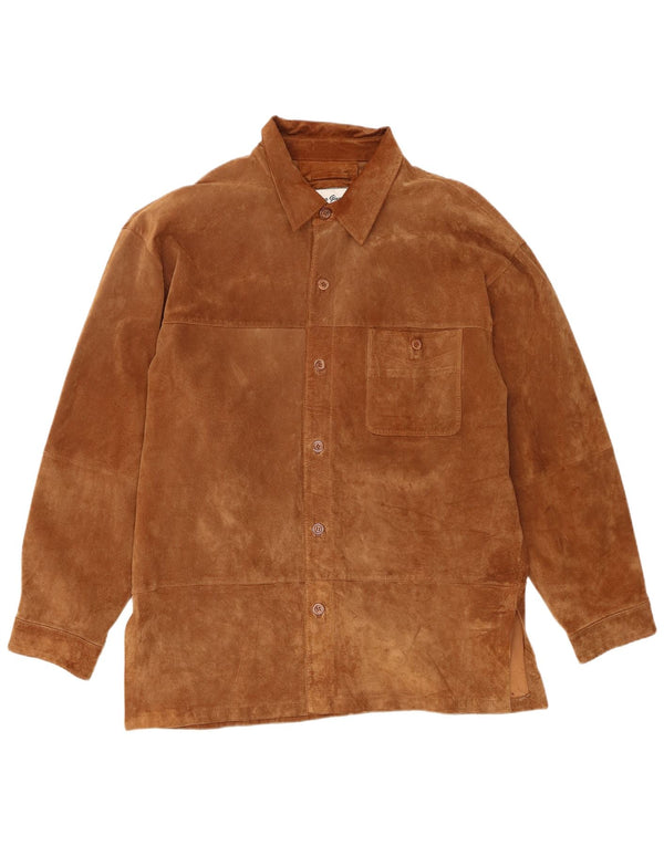 Giacca vintage in pelle scamosciata da uomo UK 42 XL in pelle marrone