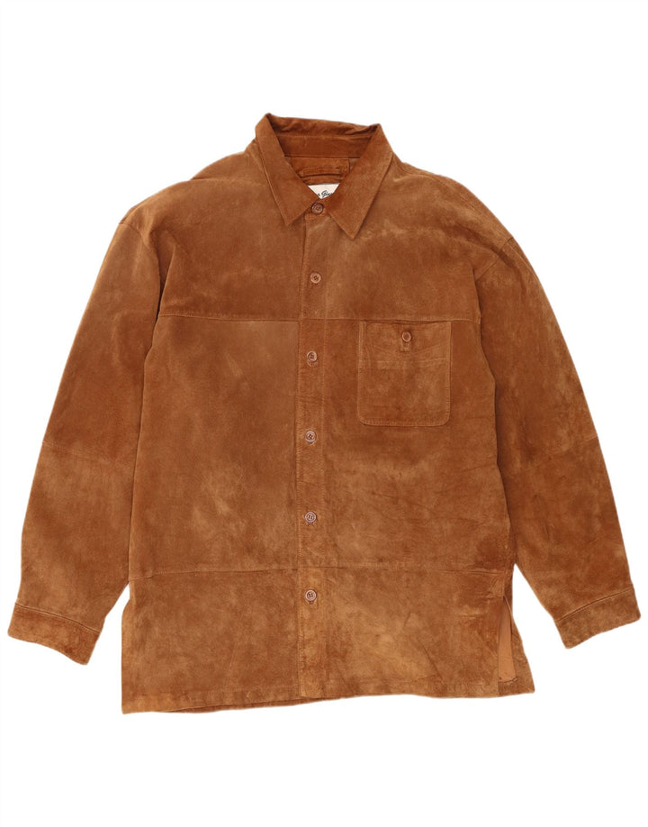 Giacca vintage in pelle scamosciata da uomo UK 42 XL in pelle marrone