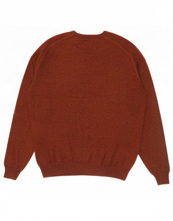 Maglione maglione girocollo da uomo Massimo Dutti in lana marrone medio