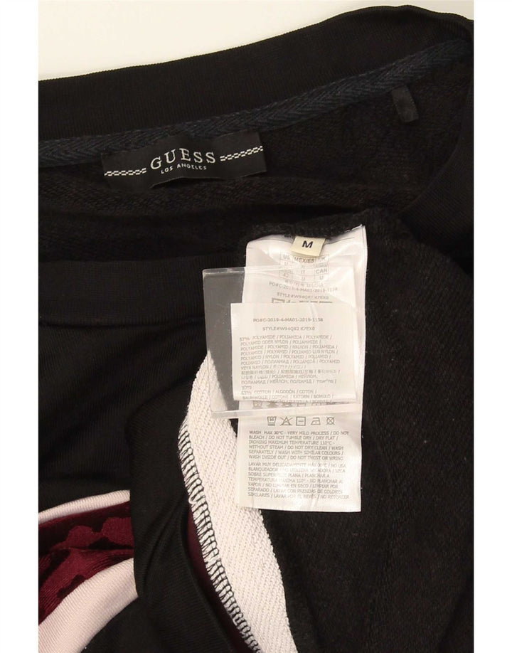 Guess Felpa oversize da donna Maglione UK 14 Medium Nero Stampa animalier