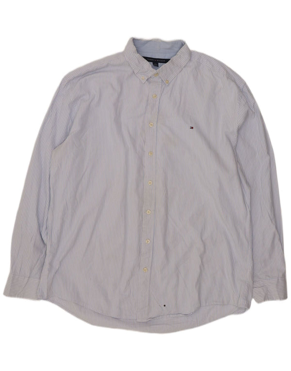 Camicia da uomo Tommy Hilfiger 2XL cotone a righe blu