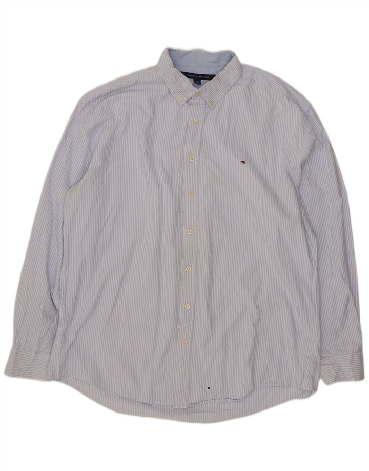 Camicia da uomo Tommy Hilfiger 2XL cotone a righe blu