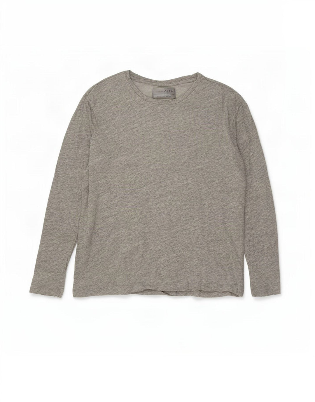 Top Zara da uomo a maniche lunghe in cotone mélange grigio medio