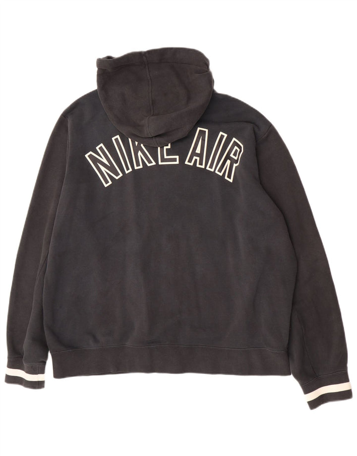 Felpa con cappuccio e zip Nike Air Graphic da uomo grande nera