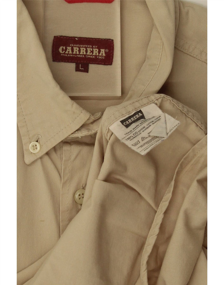 Camicia Carrera Uomo Large Beige Cotone