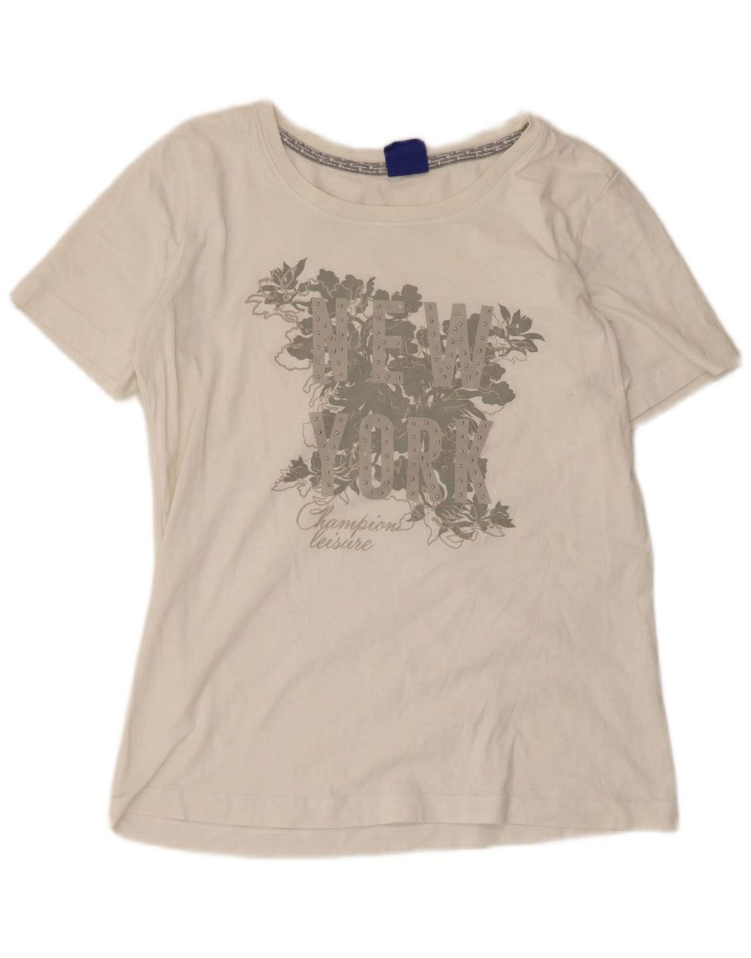 T-shirt grafica da donna Champion Top UK 14 Medium White
