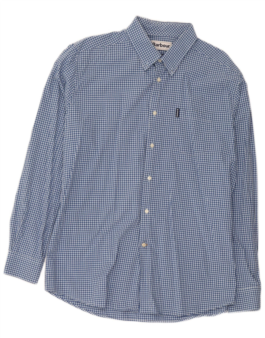 Camicia Barbour da uomo su misura XL in cotone a quadretti blu