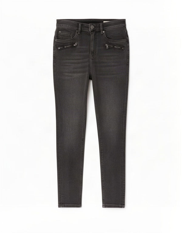 Marks & Spencer Womens High Rise Skinny Jeans UK 12 Medium W27 L28 Grey