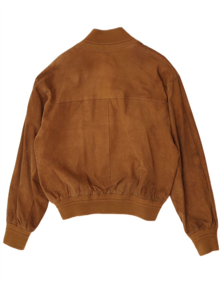 Bomber vintage da donna oversize in pelle scamosciata IT 44 Beige medio