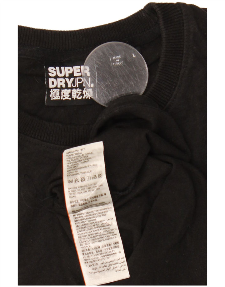 T-shirt da uomo Superdry Top grande in cotone nero