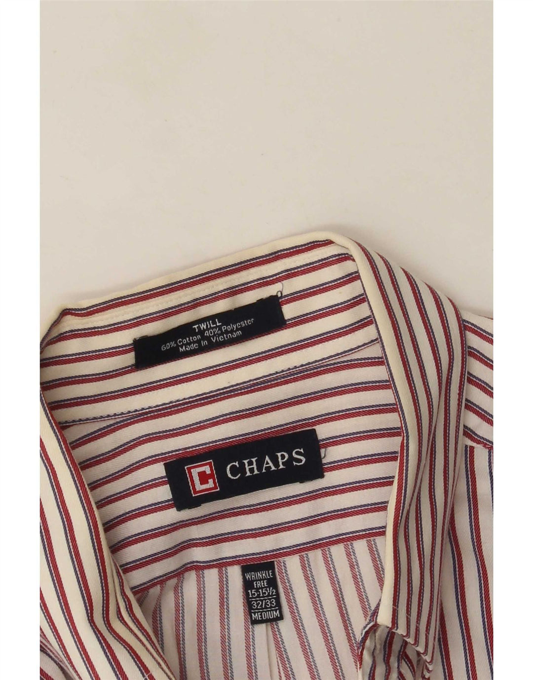 Camicia in flanella da uomo Chaps taglia 15 1/2 cotone gessato rosso medio