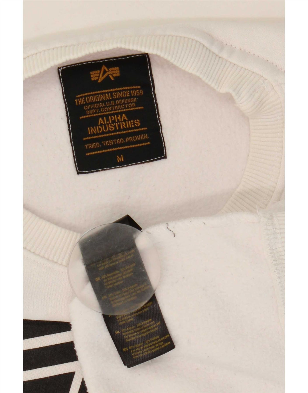Felpa grafica da uomo Alpha Industries in cotone bianco medio