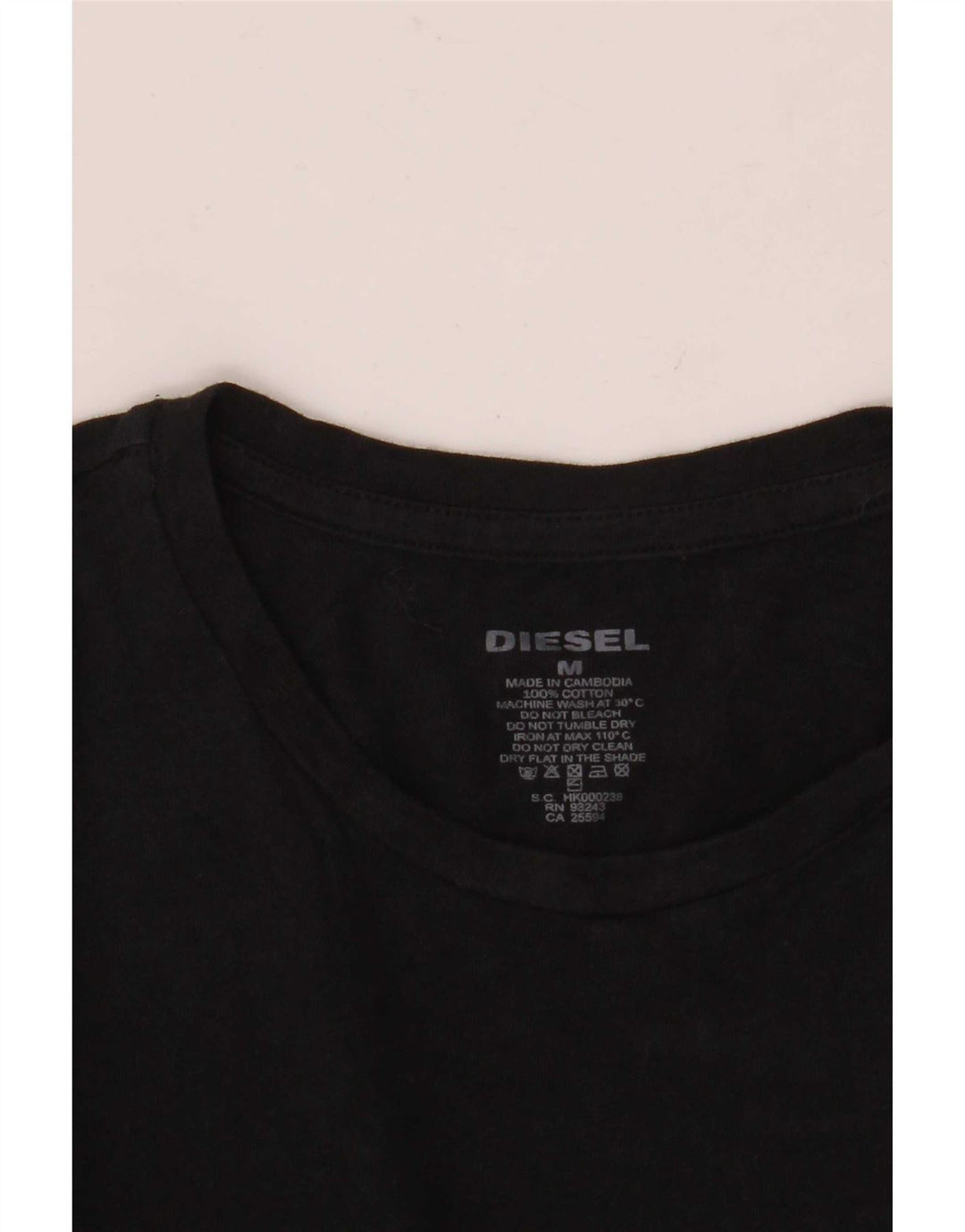 T-shirt da uomo Diesel Top in cotone nero medio