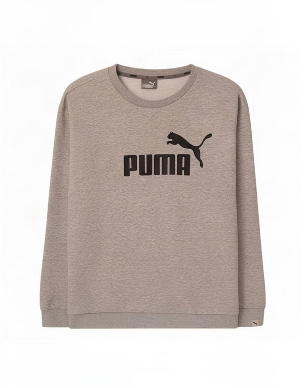 Felpa grafica da donna Puma Jumper UK 12 Cotone grigio medio