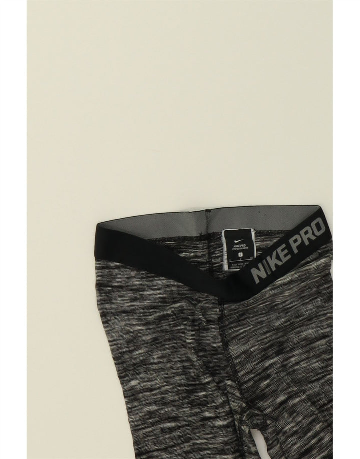NIKE Womens Leggings UK 10 Small  Black Striped Polyester Vintage Nike and Second-Hand Nike from Messina Hembry 