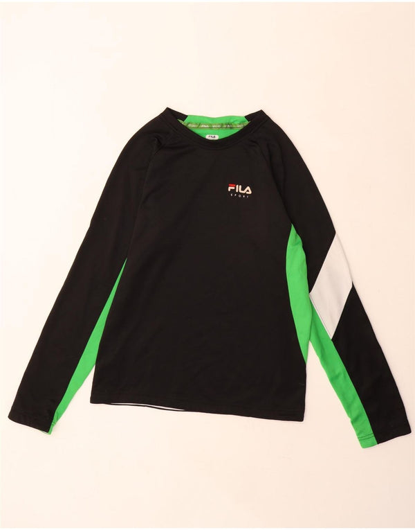 Fila Ragazzi Top Manica Lunga 13-14 Anni XL Nero Colourblock Poliestere Sportivo