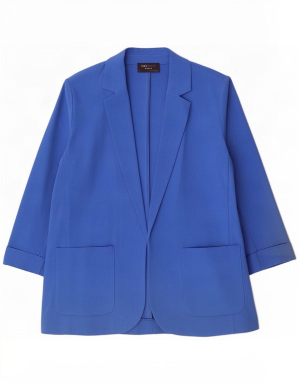 Giacca blazer da donna con maniche a 3/4 Marks & Spencer UK 14 grande blu