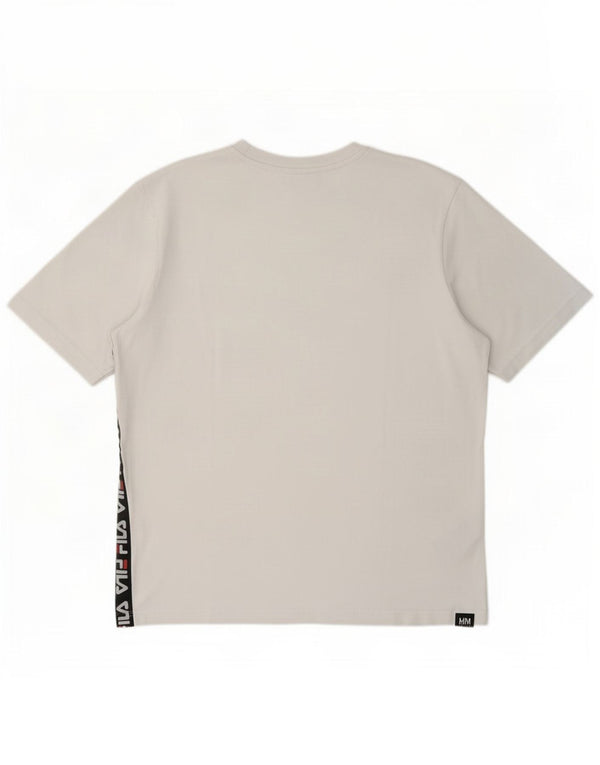 Maglietta grafica da donna Fila Top UK 16 Large White Colourblock Cotton